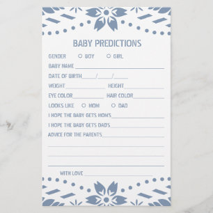 Baby predictions game papel picado Baby Boy Shower Flyer