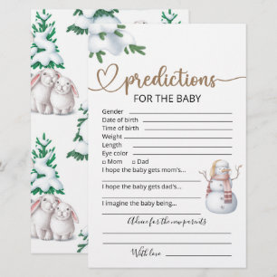 Baby Predictions   Winter Baby Shower Game