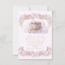 Baby Princess pink Flat Thank You Card