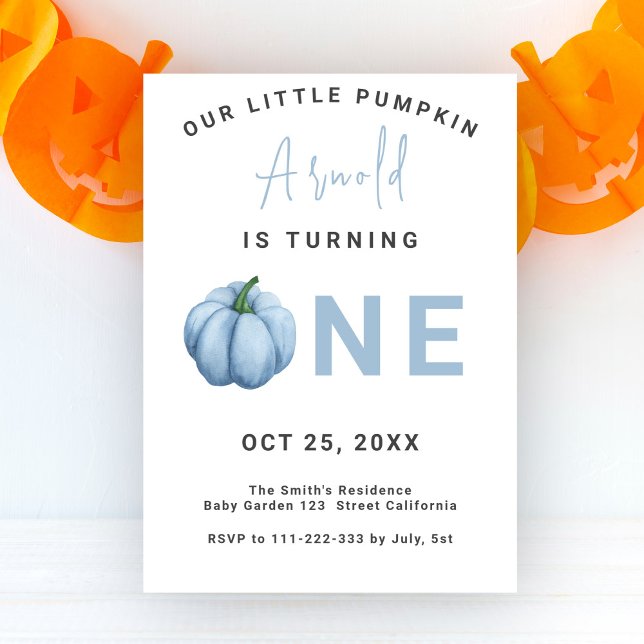 Baby Pumpkin 1st Birthday Party  Invitation (Creator Uploaded)