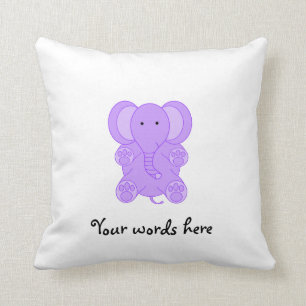 Baby purple elephant throw pillow