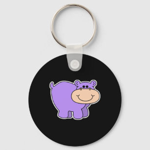 baby purple hippo keychain