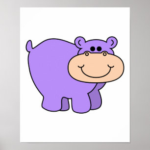 baby purple hippo poster
