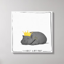 Baby Pygmy Hippo - Goodnight Sweet Prince - Canvas