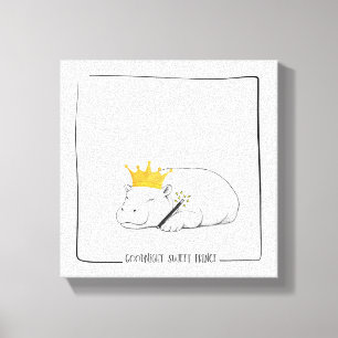 Baby Pygmy Hippo-Goodnight Sweet Prince Canvas Print