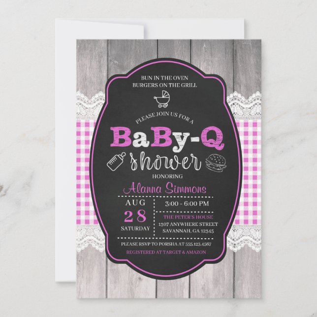 Baby Q Baby Shower BBQ Invitation (Front)