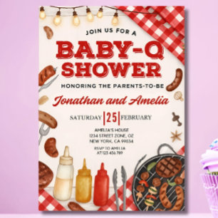 Baby-Q Baby Shower Invitation: Backyard BBQ Templa Invitation