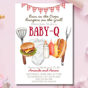 Baby-Q Baby Shower Invitation Template, BBQ Baby