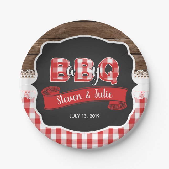 Baby Q Baby Shower Paper Plate - Red (Front)