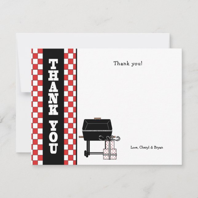 Baby Q Baby Shower Thank you note BBQ Card (Front)