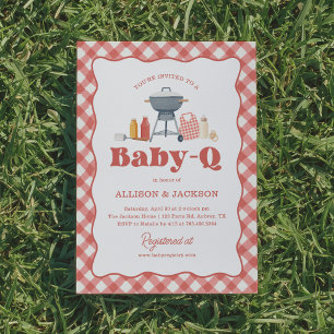 Baby Q Backyard BBQ Baby Shower Invitation