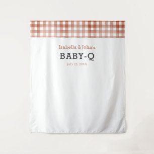 Baby Q Barbecue Baby Shower Backdrop Tapestry