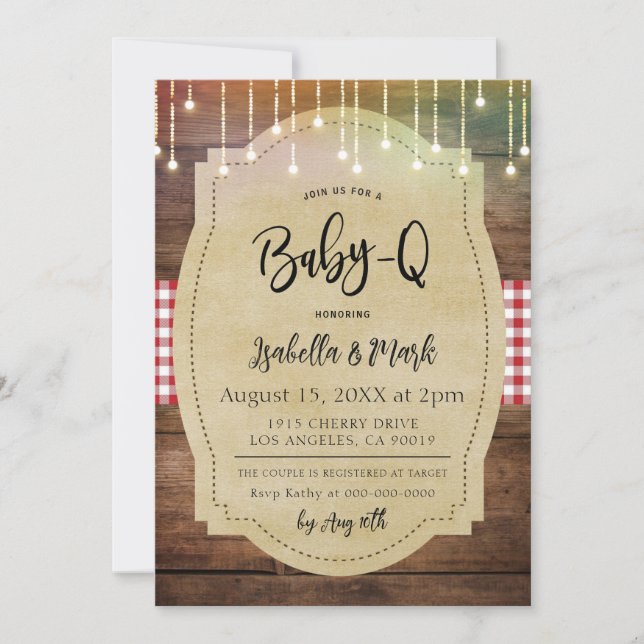 Baby-Q Barbecue Baby Shower Invitation (Front)