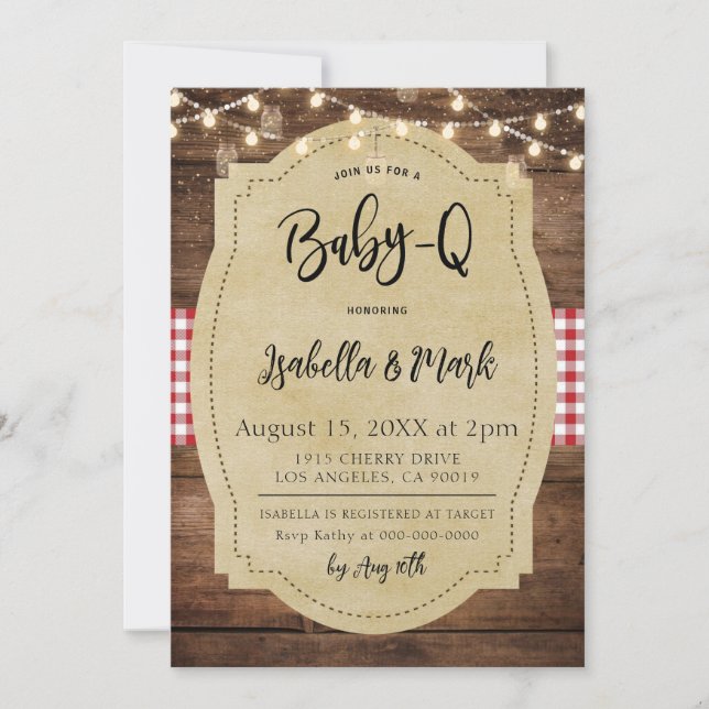 Baby-Q Barbecue Baby Shower Invitation (Front)