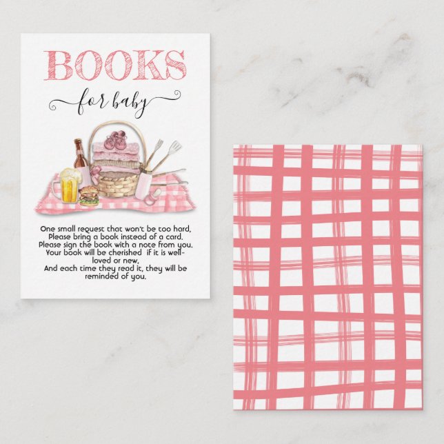 Baby Q Barbecue Douche rose Livres pour carte bébé (Devant / Derrière)