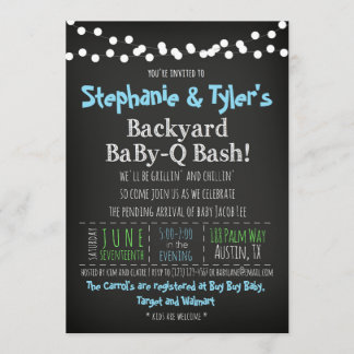 BaBy-Q BBQ Baby Boy Shower Invitation Book Card