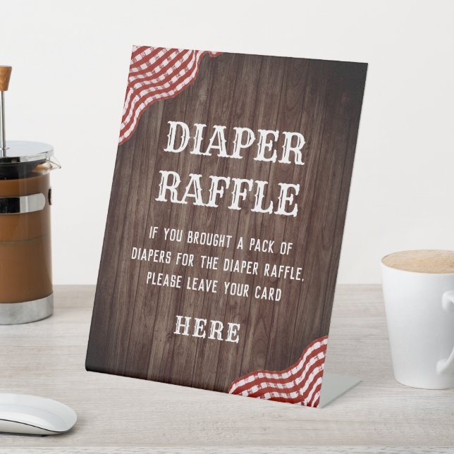 Baby Q BBQ Baby Shower Diaper Raffle Sign (In SItu)