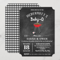 Baby-Q BBQ Party Backyard Barbecue Baby Shower  In
