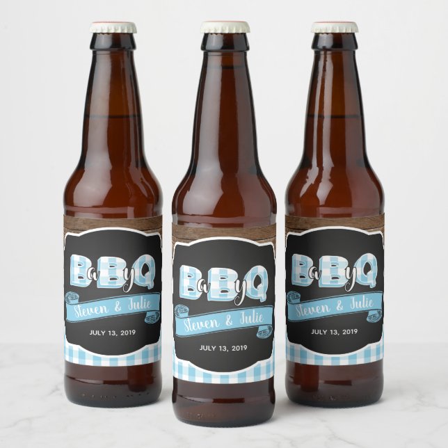 Baby Q Beer Bottle Label - Baby Blue (Bottles)