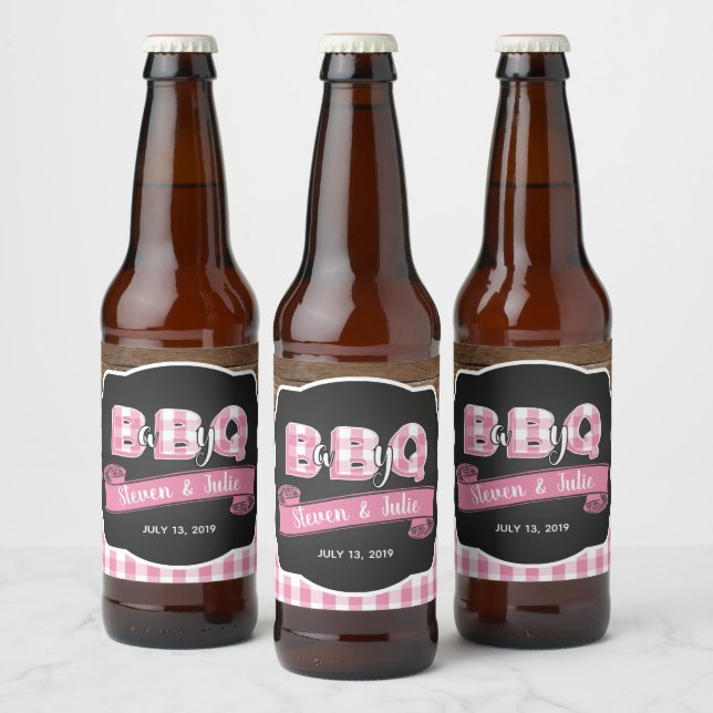 Baby Q Beer Bottle Label - Lt. Pink (Bottles)