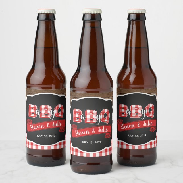 Baby Q Beer Bottle Label - Red (Bottles)