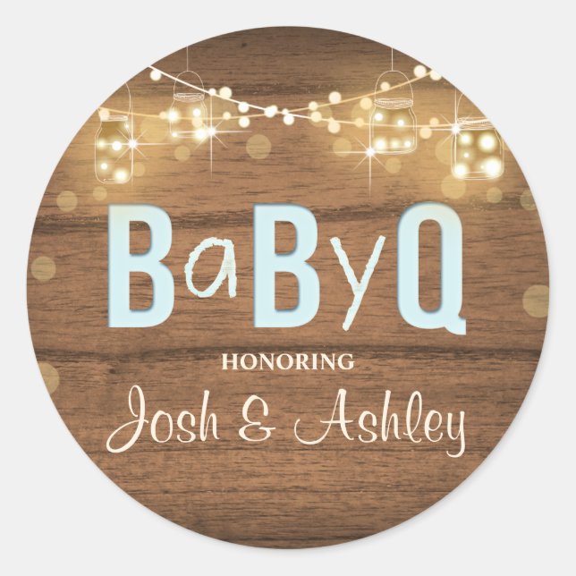 Baby Q Coed BBQ Baby Shower Envelope Seal Sticker (Front)