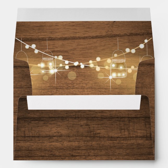 Baby Q Coed BBQ Baby Shower Envelope Wood Rustic (Back (Bottom))