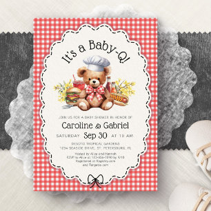 Baby-Q Couples BBQ Picnic Baby Shower Invitation