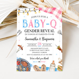 Baby-Q Gender Reveal Invitation