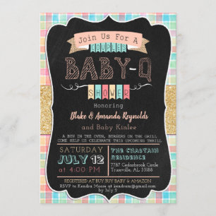 Baby-Q Girl Baby Shower Invitation