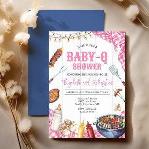 BABY-Q Grill Backyard BBQ Party Baby Shower Invitation