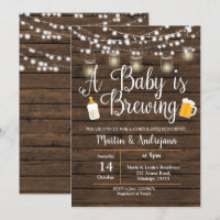 Baby Q invitation Coed BBQ Baby brewing invite