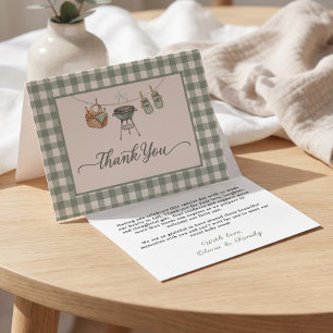 Baby Q Sage Grill Clothesline Thank You Card