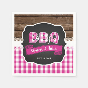 Baby Q Shower Napkin - Dark Pink