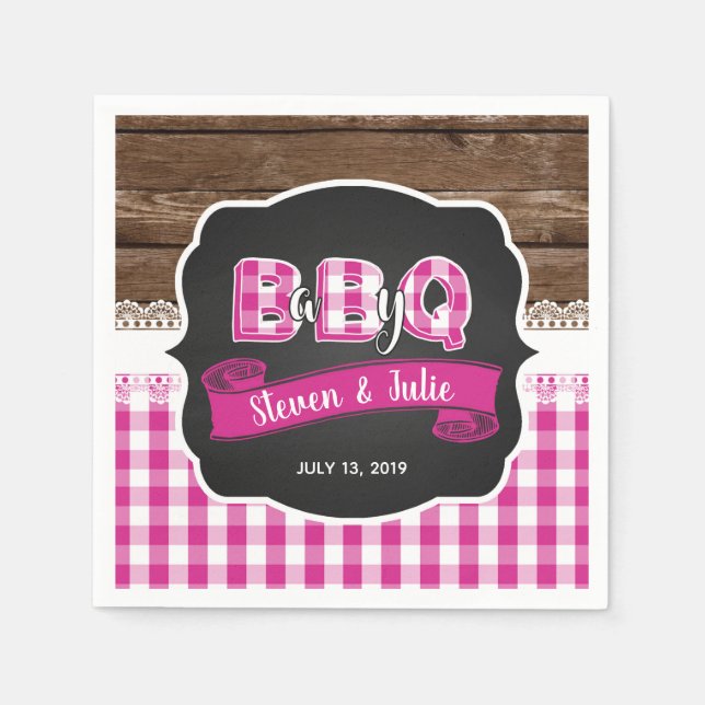 Baby Q Shower Napkin - Dark Pink (Front)