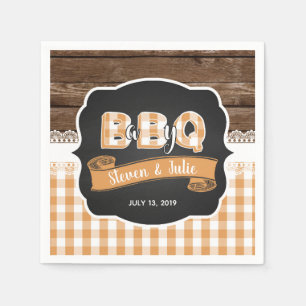 Baby Q Shower Napkin - Orange