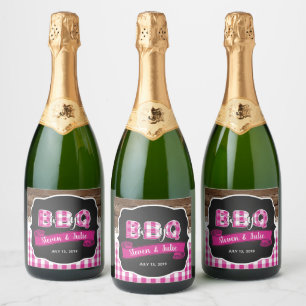 Baby Q Sparkling Wine Label - Dark Pink