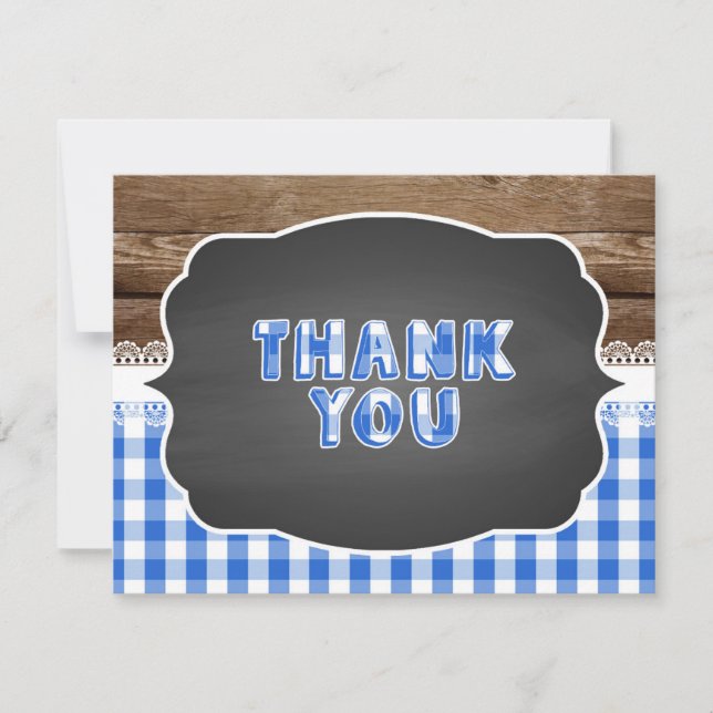 Baby Q Thank You Card - Blue (Front)