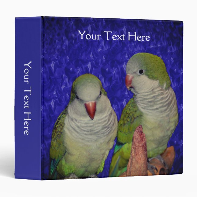 Baby Quaker Parrots Personalized Binder (Front/Spine)