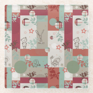 Baby Quilt Pattern 2 Glass Coaster