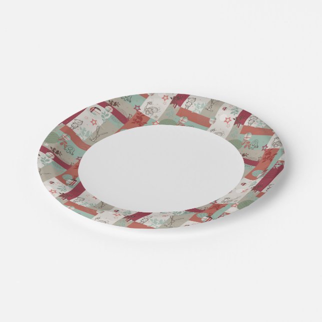 Baby Quilt Pattern 2 Paper Plate (Angled)