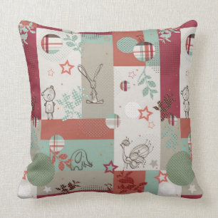 Baby Quilt Pattern 2 Throw Pillow