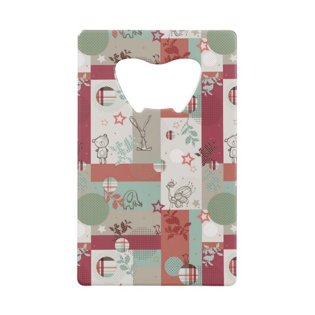 Baby Quilt Pattern 2 Wallet Bottle Opener (Front)