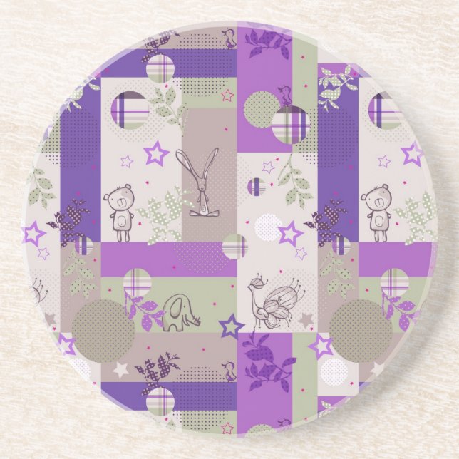 Baby Quilt Pattern Coaster (Front)
