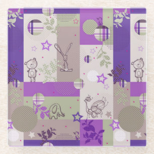 Baby Quilt Pattern Glass Coaster