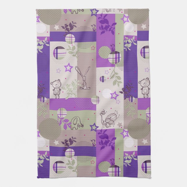 Baby Quilt Pattern Kitchen Towel (Vertical)