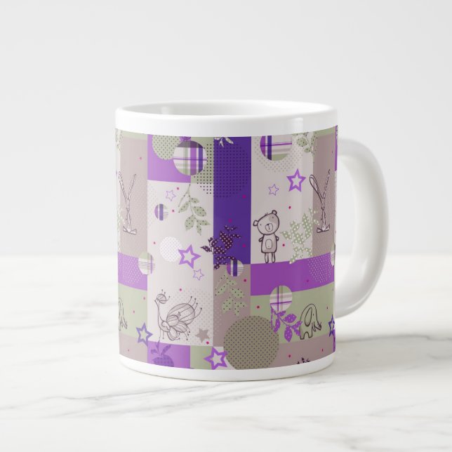 Baby Quilt Pattern Large Coffee Mug (Front Right)
