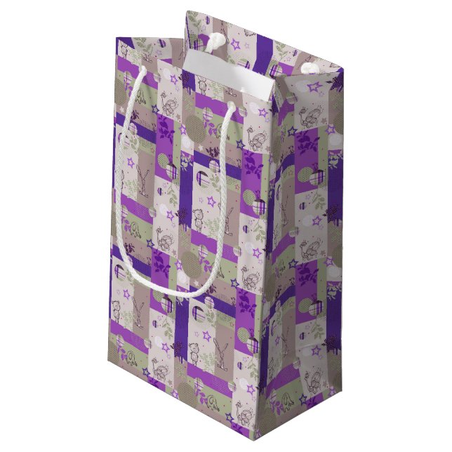 Baby Quilt Pattern Small Gift Bag (Back Angled)