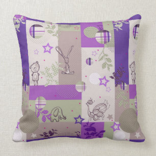 Baby Quilt Pattern Throw Pillow