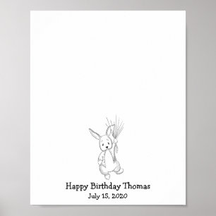 Baby Rabbit Fingerprint Guest Book